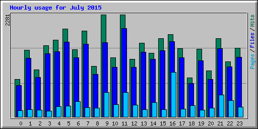 Hourly usage for July 2015