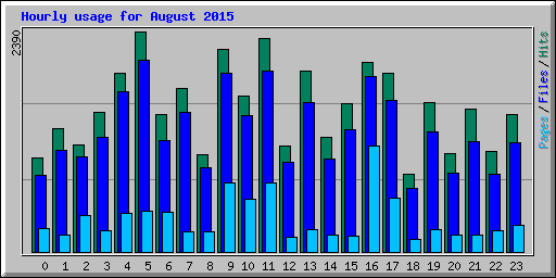 Hourly usage for August 2015