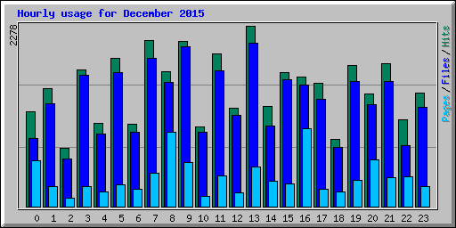Hourly usage for December 2015