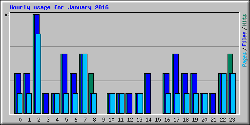 Hourly usage for January 2016