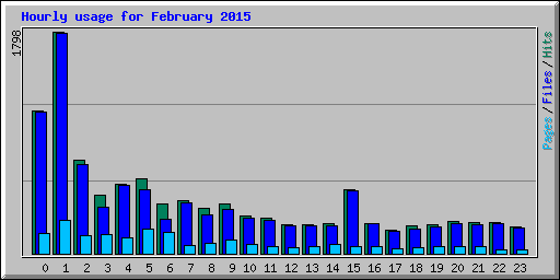 Hourly usage for February 2015