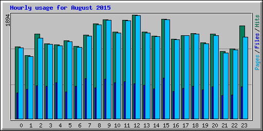 Hourly usage for August 2015