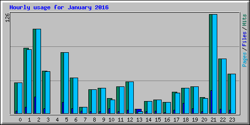 Hourly usage for January 2016