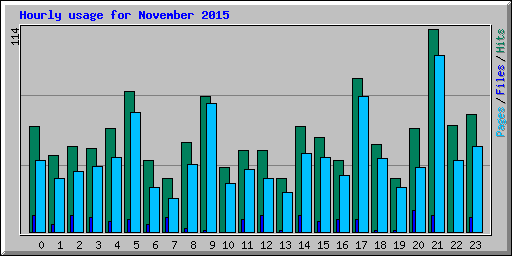 Hourly usage for November 2015