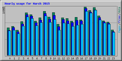 Hourly usage for March 2015