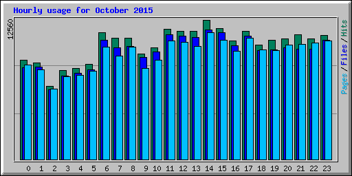 Hourly usage for October 2015