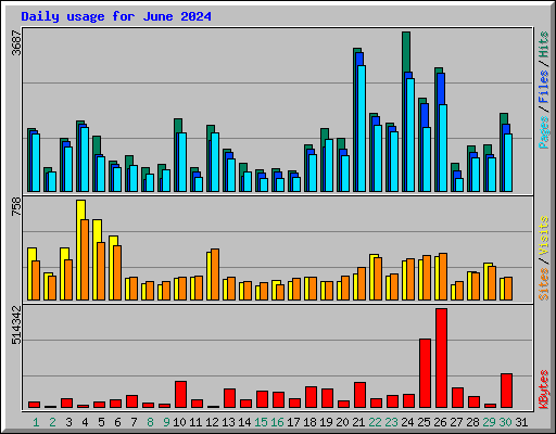 Daily usage for June 2024