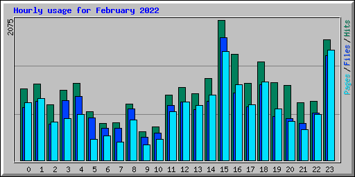 Hourly usage for February 2022