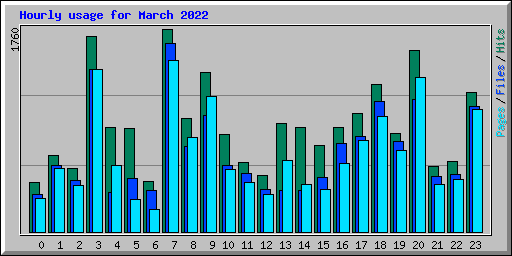 Hourly usage for March 2022