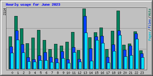 Hourly usage for June 2023