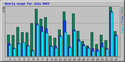 Hourly usage for July 2023