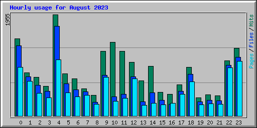 Hourly usage for August 2023