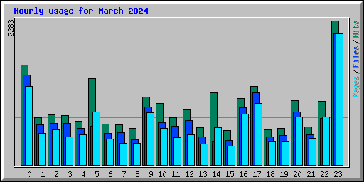 Hourly usage for March 2024