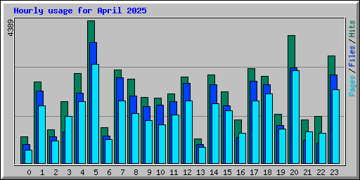 Hourly usage for April 2025