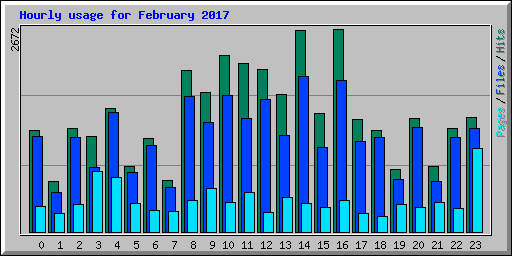 Hourly usage for February 2017