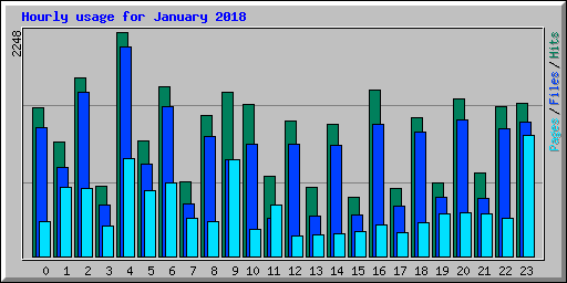 Hourly usage for January 2018