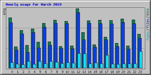 Hourly usage for March 2019