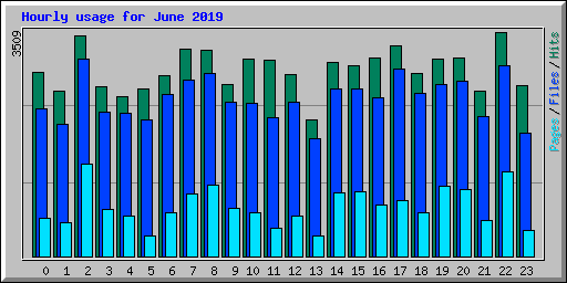 Hourly usage for June 2019