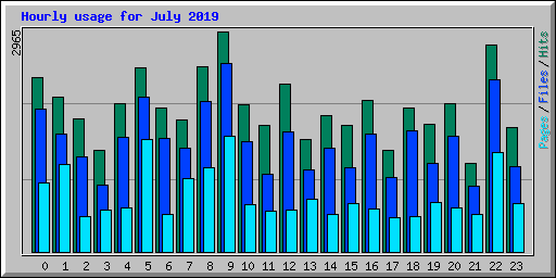 Hourly usage for July 2019