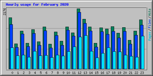 Hourly usage for February 2020