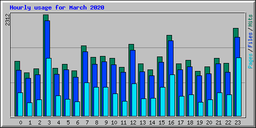 Hourly usage for March 2020