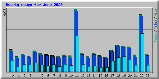 Hourly usage for June 2020