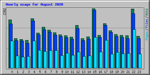 Hourly usage for August 2020