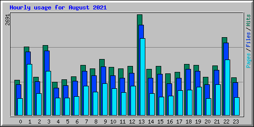 Hourly usage for August 2021
