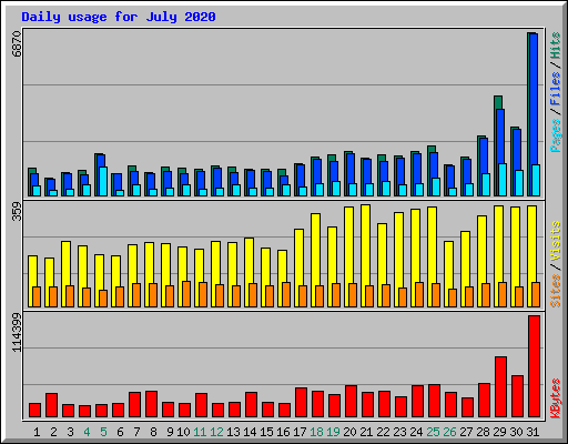 Daily usage for July 2020