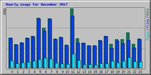 Hourly usage for December 2017