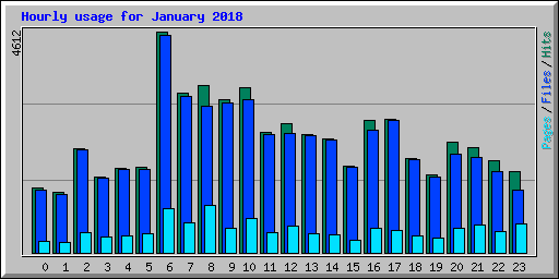 Hourly usage for January 2018