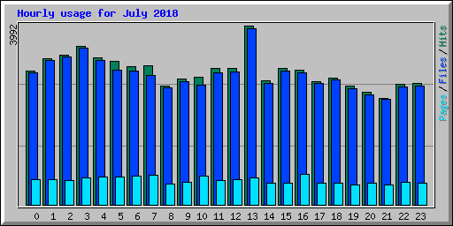 Hourly usage for July 2018