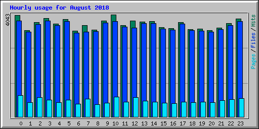 Hourly usage for August 2018