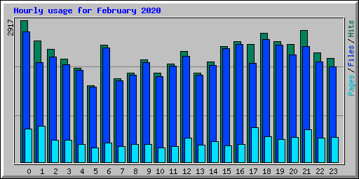 Hourly usage for February 2020