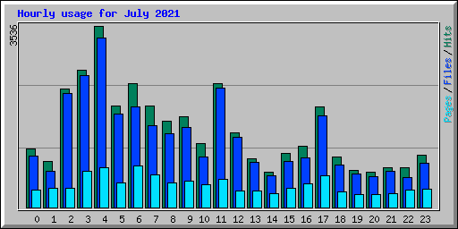 Hourly usage for July 2021