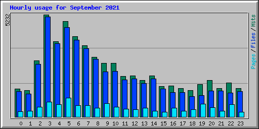 Hourly usage for September 2021