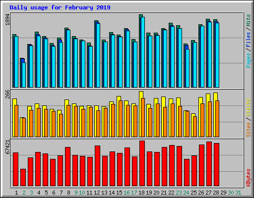 Daily usage for February 2019