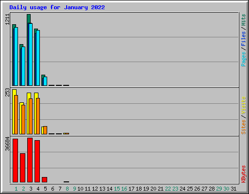 Daily usage for January 2022