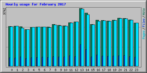 Hourly usage for February 2017