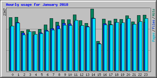 Hourly usage for January 2018