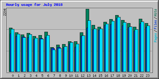 Hourly usage for July 2018