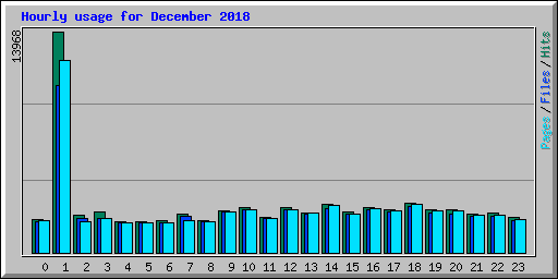 Hourly usage for December 2018