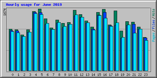 Hourly usage for June 2019