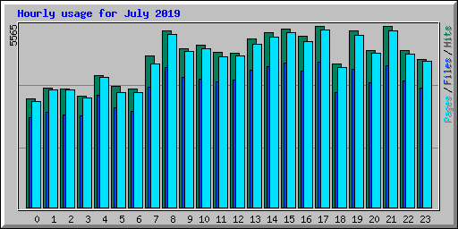 Hourly usage for July 2019