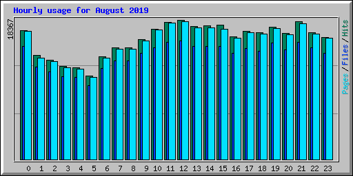 Hourly usage for August 2019