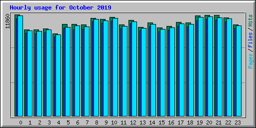 Hourly usage for October 2019