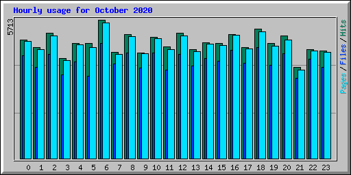 Hourly usage for October 2020