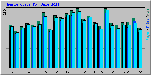 Hourly usage for July 2021