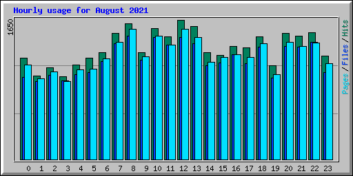 Hourly usage for August 2021