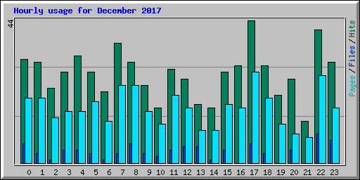 Hourly usage for December 2017